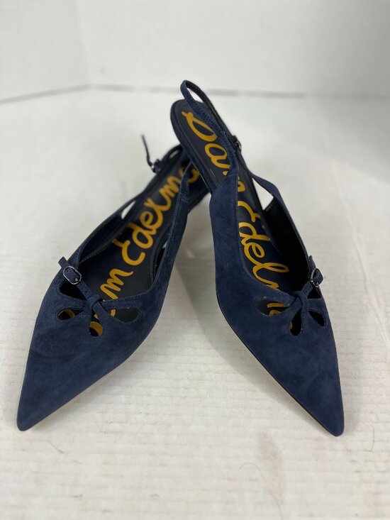 Sam Edelman Shoes - Women's Blue suede Sam Edelman sling back kitten heels, Size US 11